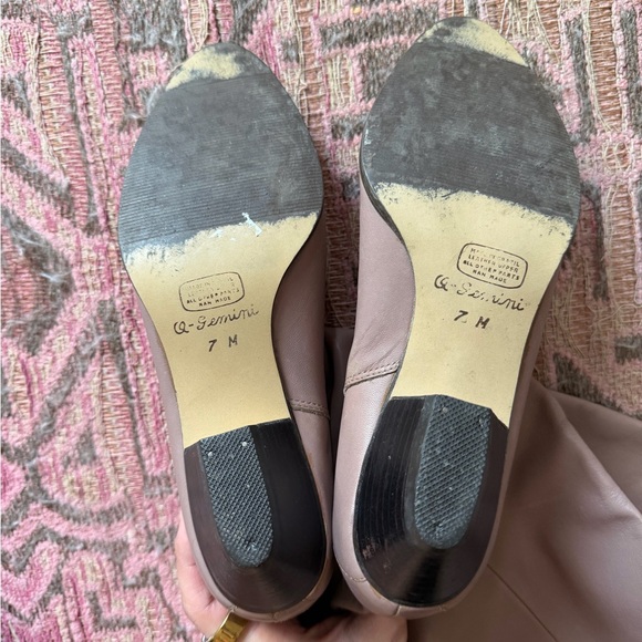 Vintage Blush Pink Leather Boots Western Inspired - Picture 3 of 7